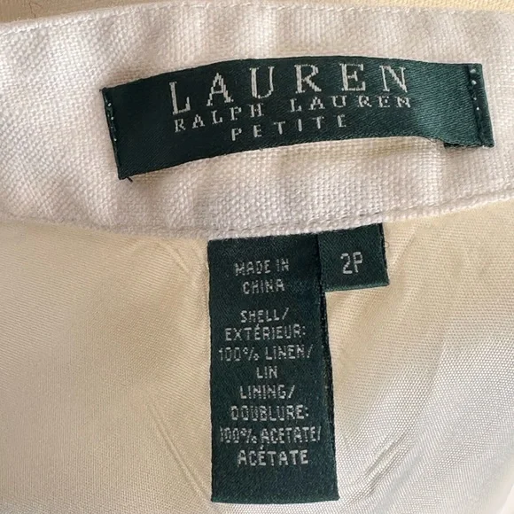 Ralph Lauren Winter White A Line Linen Skirt Sz 2P - Picture 4 of 6